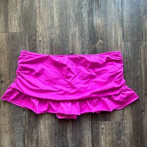 Apt. 9 Hot Pink Ruffled Swim Skirt – Nylon-Spandex Blend, Size 1X